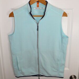 Peter Millar Crown Sport Thermal Flow Micro Fleece Vest Celeste Blue Sz Medium